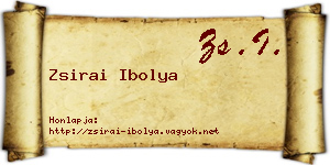 Zsirai Ibolya névjegykártya